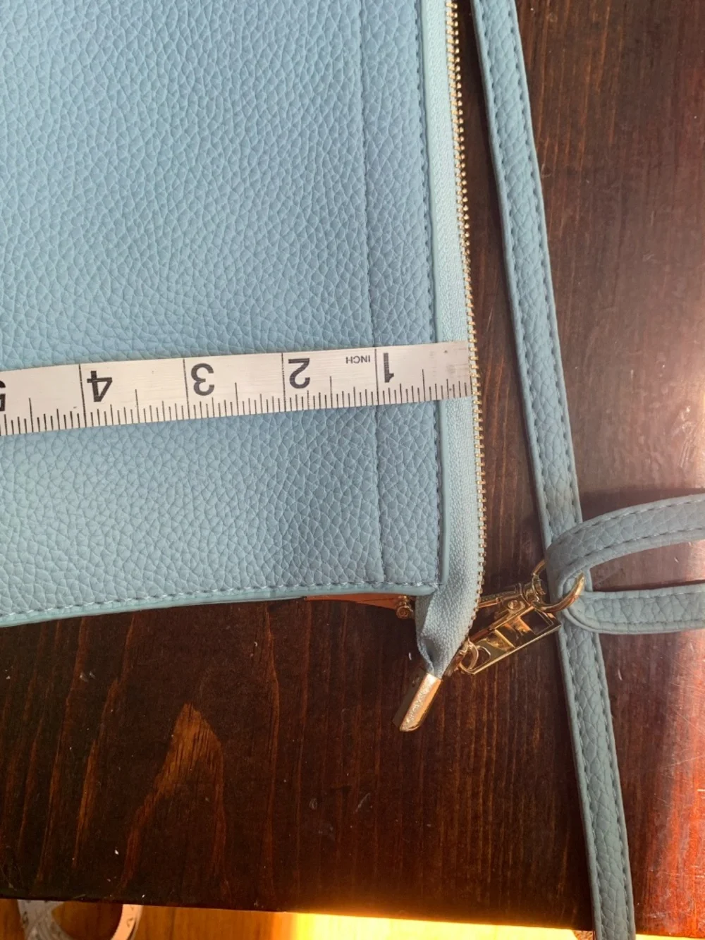 Light Blue Convertible Bag / Pebbled Faux Leather Clutch NWT